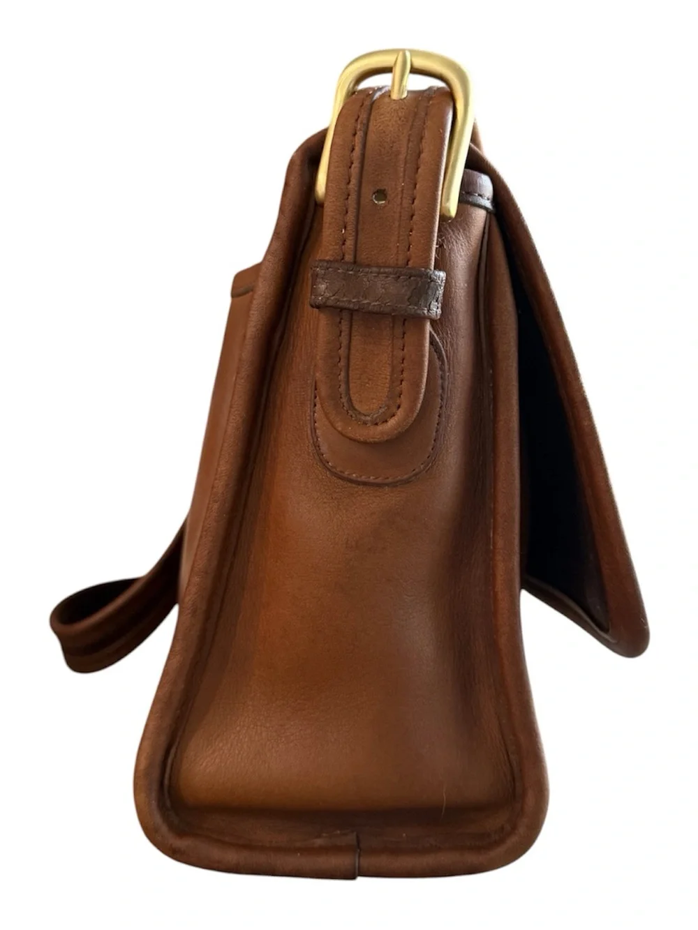 VINTAGE COACH BROWN LEATHER SHOULDER BAG - LARGE CITY BAG